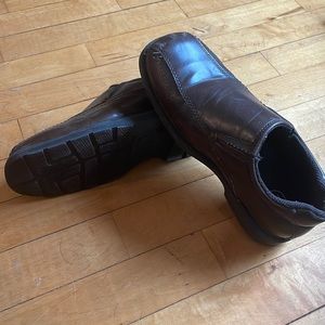 TKS brown slip on dress shoes